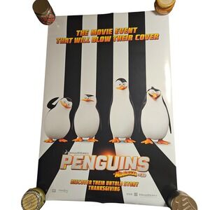 Penguins of Madagascar 2014 Promo Movie Poster‎ 27x40 Tom McGrath C. Miller D/S